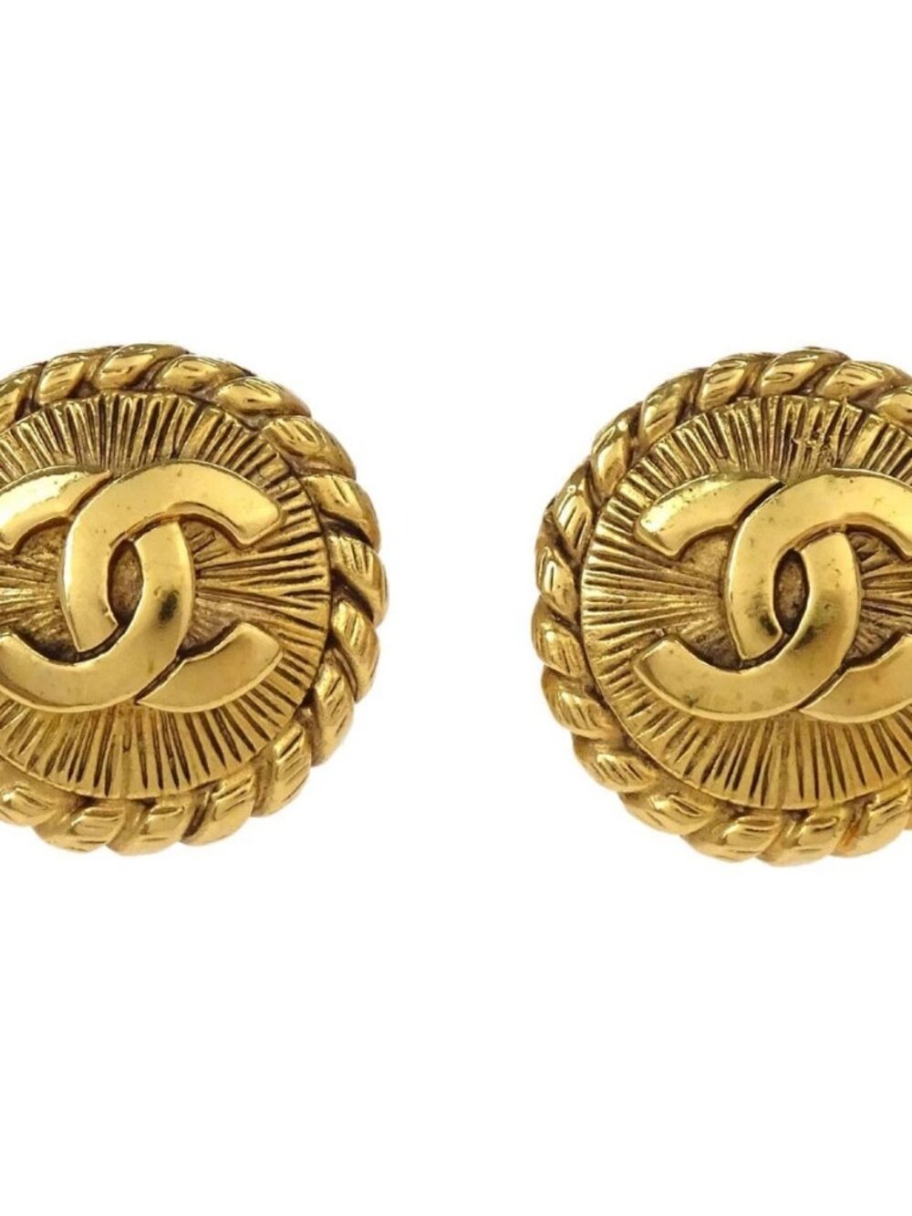 Chanel Button Clip-On Earrings Gold 2400 179284